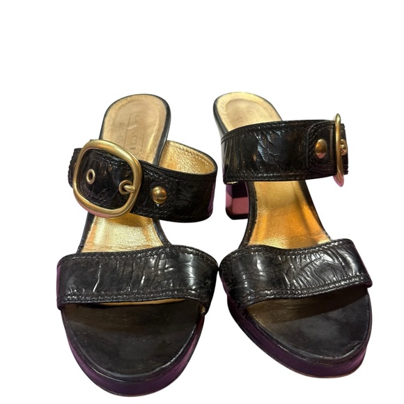 Vintage Coach Black and Gold Heels - Picture 1 of 15
